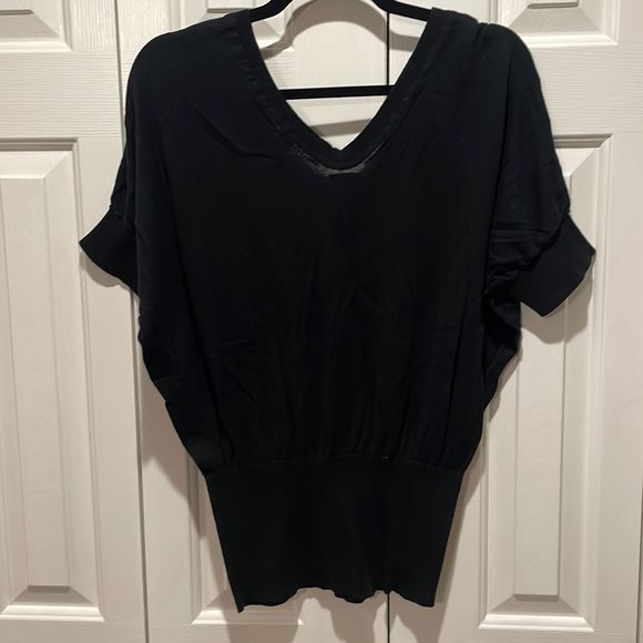 Express- Black Short Sleeve Sweater - Picture 2 of 4